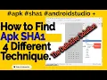 Android Studio How to Find Apk SHA1 with 4 Different Technique 100 Working