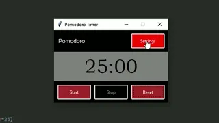 Pomodoro Desktop App using Tkinter Python