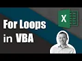 For Loops in VBA Excel Tutorial