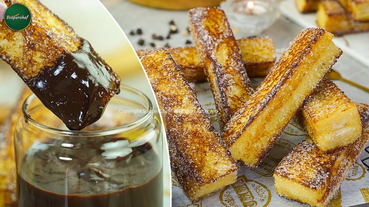 French Toast Dippers with Chocolate Sauce Recipe by SooperChef (French Toast Stick)