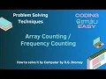 Array Counting Frequency counting Algorithm explained in Tamil with Python code