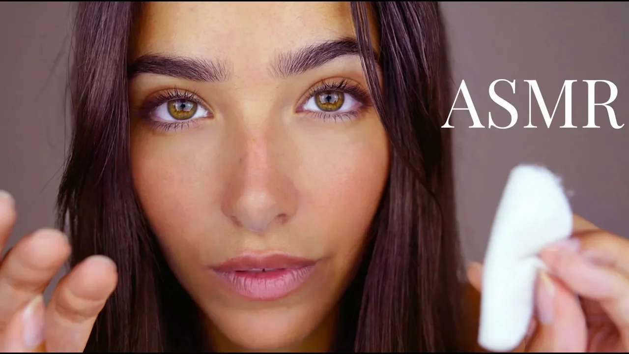 ASMR Massaging Your Face (Lotion sounds, Face tapping, Face brushing, Cottons)