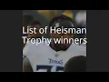 List of Heisman Trophy winners