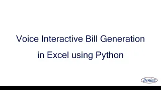 Voice Interactive Excel Bill Generator xlsx Using Python