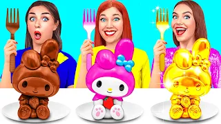Rica VS Pobre VS Mega Rica Alimento Desafío | Impresionante Trucos de Cocina por Mega DO Challenge