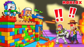 AKU DAN MOCIL BUAT BENTENG MAINAN DAN PASUKAN MAINAN UNTUK PERANG MELAWAN MAINAN JAHAT DI ROBLOX!!