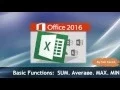 Excel 2016 Basics SUM MIN AVERAGE COUNT etc - Excel Made Easy