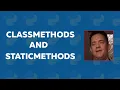 Python OOPS Concepts 4 - Classmethods and staticmethods Object Oriented Programming