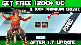 get 1200 uc free biggest uc glitch bgmi how to get free primium create after 1 7 update