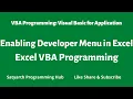 Enabling Developer Menu in Excel Excel VBA Visual Basic for Application