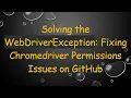 Solving the WebDriverException Fixing Chromedriver Permissions Issues on GitHub