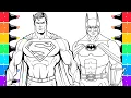 Coloring Batman Superman Superhero Coloring Page Ohuhu Markers
