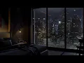 Lagu An Autumn Night In An NYC Hotel Room | Rain On Window \u0026 Thunder Sounds | Newtons Cradle | 4K