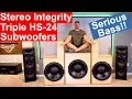 Home Theater Stereo Integrity HS-24 Subwoofers DIY Build and Excursion Demos Insane Bass