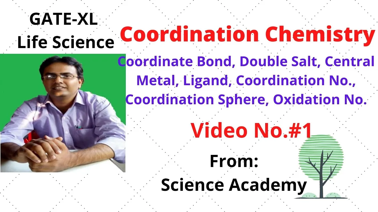 Coordination Chemistry: Double Salt, Centre Metal, Ligands,Coordinate No., Oxidation No.:Video No.#1