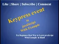 javaScript Tutorial For Beginners 29 Keypress event in javaScript