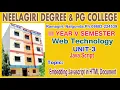 BCom V Sem Web U3 L3 Embedding JavaScript in HTML document