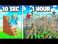 Lagu 10 Seconds vs 1 Hour GIANT ROLLER COASTER Build Challenge!