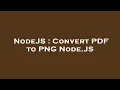 NodeJS Convert PDF to PNG Node JS