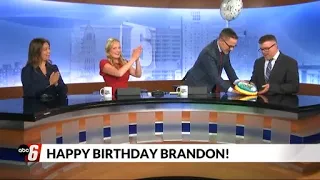 ABC 6 News Good Morning crew surprises meteorologist Brandon Marshall for his birt ay