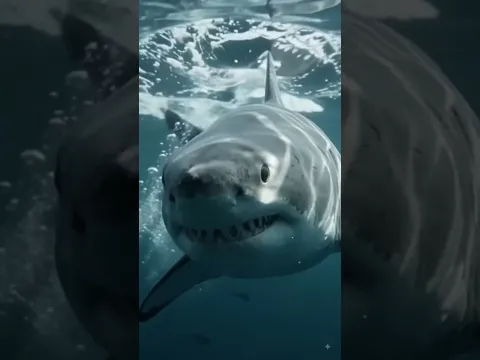o tubarão no fundo do mar