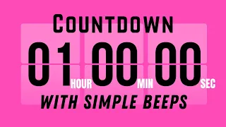 1 Hour Flip Clock Countdown Timer Realistic Flip Sounds Simple Beeps Start End Alerts
