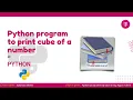 python program to find cube of a number