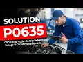 How To Fix P0635 OBD II Error Code - Sensor Reference Voltage B Circuit High Diagnosis