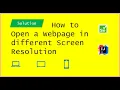 How to Open a Webpage in Multiple Screen Size Desktop Mobile view Using Selenium