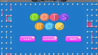Dots Boxes Games using AI Minimax algorithm