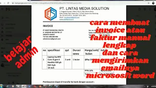 how to create an invoice manual invoice with a blank document in ms word ii learning for beginn