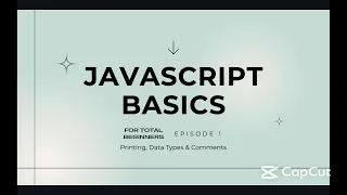 JavaScript Basics in 3 Minutes console log Data Types Setup