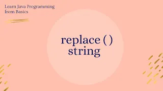 String replace method in java