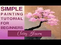 Super Simple Cherry Blossom Painting Tutorial for Beginners