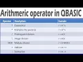 class seven arithmetic operator in qbasic