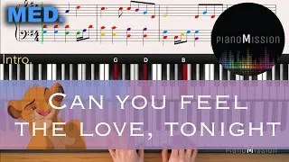 Download [Real Piano Tutorial] CAN YOU FEEL THE LOVE, TONIGHT (The Lion King) with sheets MP3