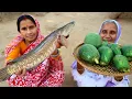 Download Lagu PAPAYA SHOL CURRY Cooking by our Grandmother and my Mother | Bengali Village Pepe Sholer Jhol Recipe