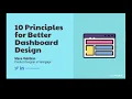 10 Principles for Better Dashboard Design DZone com Webinar