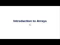 Introduction to Arrays in C KTU S2 EST 102 Programming in C