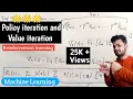 Policy iteration and Value iteration in machine learning Hindi Reinforcement Learning Lec-33