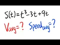 how to find the average velocity and the average speed Calculus 1 tutorial
