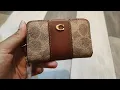 UNBOXING Coach Essential Small Zip Around Card Case In Signature Canvas Tan Rust