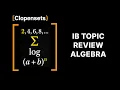 IB Topic Review Algebra 2026 Update