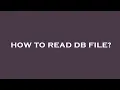 How to read db file