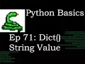 Python Basics String Value Using a Dictionary