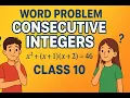 Consecutive Integer Word Problem Part 2 Quadratic Equation Math CBSE 2026