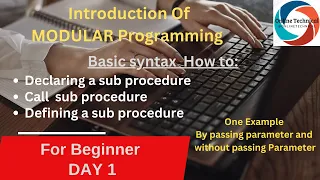 Tutorial-1 on Modular Programming in QBASIC using SUB Procedure with example for SEE Exam