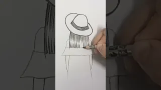 رسم بنات رسم سهل رسم بنت مستديرة ترتدي قبعة 