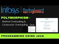 Polymorphism Method Overloading Constructor Overloading - Quiz Programming Using Java Infosys