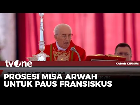Kardinal Giovanni Battista Re memimpin Misa Requiem untuk Paus Fransiskus